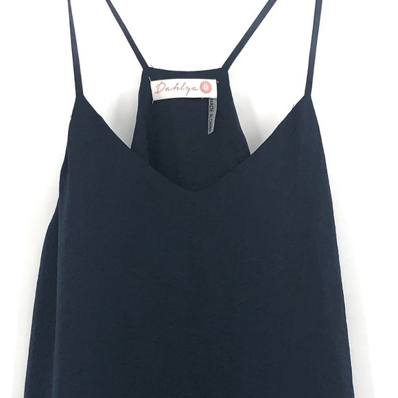 DAHLYA Navy Strappy Racerback Tank Top #Y03 - Picture 3 of 8